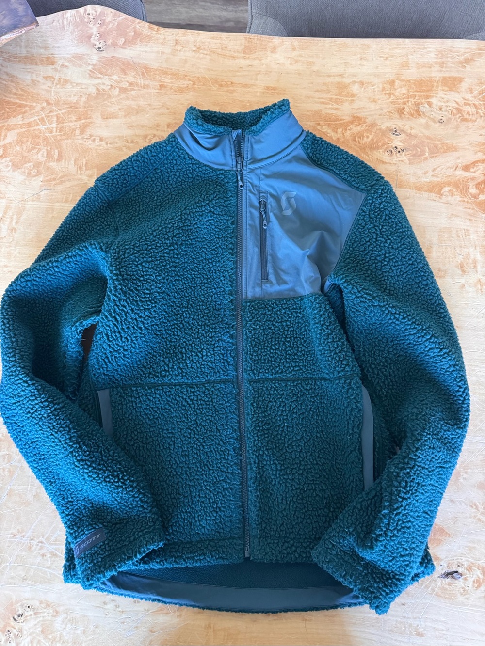 Scott Men's Teal Sherpa Fleece Zip Jacket